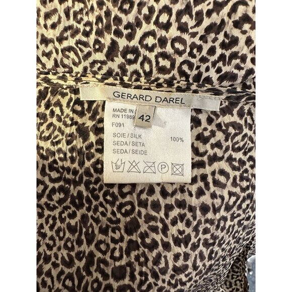 Gerard Darel Leopard Print Silk Blouse - Picture 4 of 4